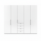 Wiemann Loft 5 Doors & 3 Drawers With Bi-Fold Doors Wardrobe in White