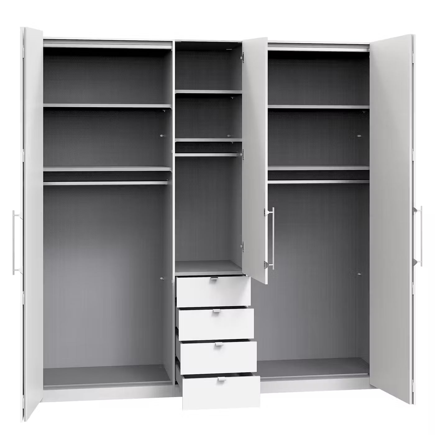 Wiemann Loft 5 Doors & 4 Drawers With Bi-Fold Doors Wardrobe interior view
