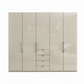 Wiemann Loft 5 Doors & 4 Drawers With Bi-Fold Doors Wardrobe in Glass Champagne