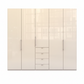 Wiemann Loft 5 Doors & 4 Drawers With Bi-Fold Doors Wardrobe in Glass Mangolia