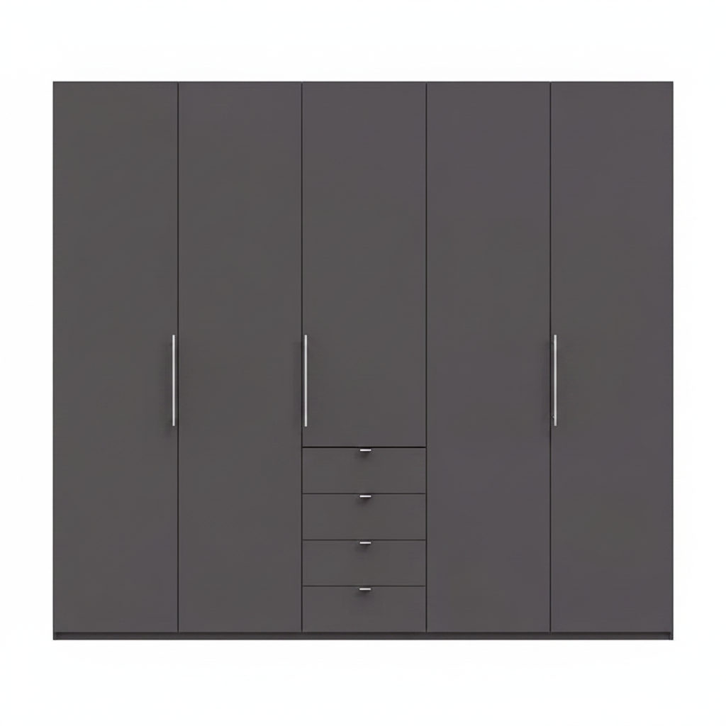 Wiemann Loft 5 Doors & 4 Drawers With Bi-Fold Doors Wardrobe in Havana