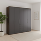 Wiemann Loft 5 Doors & 4 Drawers With Bi-Fold Doors Wardrobe in Havana with Dark Rustic Oak Carcase