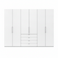 Wiemann Loft 6 Doors & 3 Drawers With Bi-Fold Doors Wardrobe in White