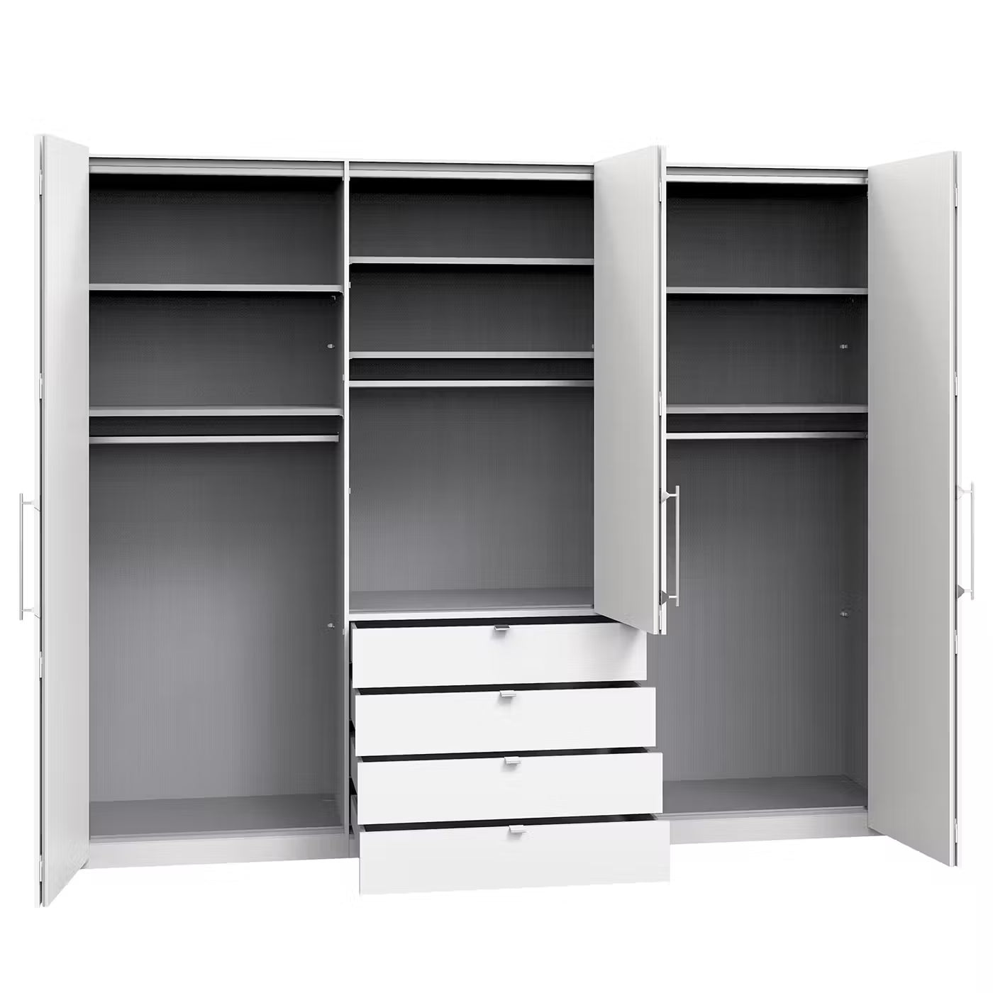 Wiemann Loft 6 Doors & 4 Drawers With Bi-Fold Doors Wardrobe interior view