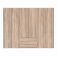 Wiemann Loft 6 Doors & 3 Drawers With Bi-Fold Doors Wardrobe in Rustic Oak