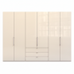 Wiemann Loft 6 Doors & 3 Drawers With Bi-Fold Doors Wardrobe in Glass Mangolia