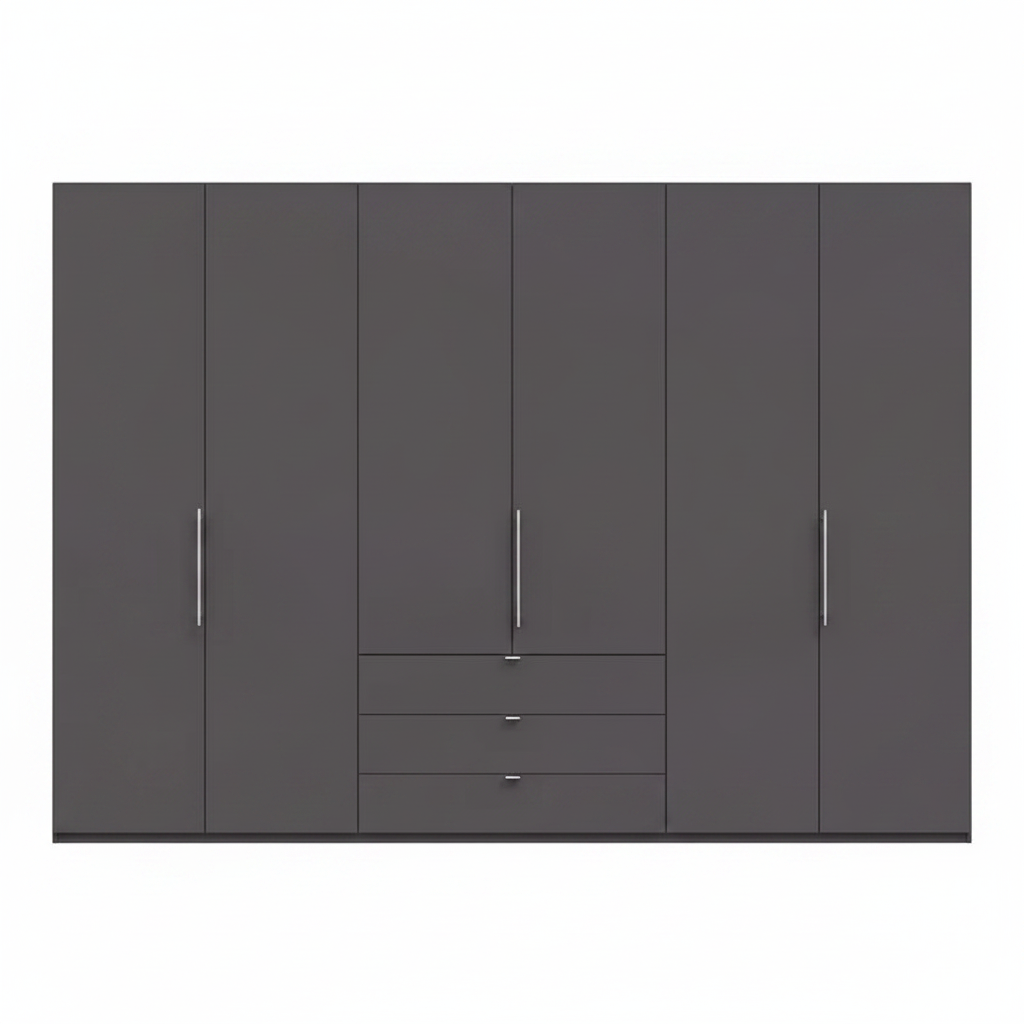 Wiemann Loft 6 Doors & 3 Drawers With Bi-Fold Doors Wardrobe in Havana