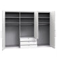 Wiemann Loft 6 Doors & 3 Drawers With Bi-Fold Doors Wardrobe in White interior view