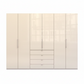 Wiemann Loft 6 Doors & 4 Drawers With Bi-Fold Doors Wardrobe in Glass Mangolia