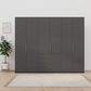 Wiemann Loft 6 Doors & 4 Drawers With Bi-Fold Doors Wardrobe in Havana Front view