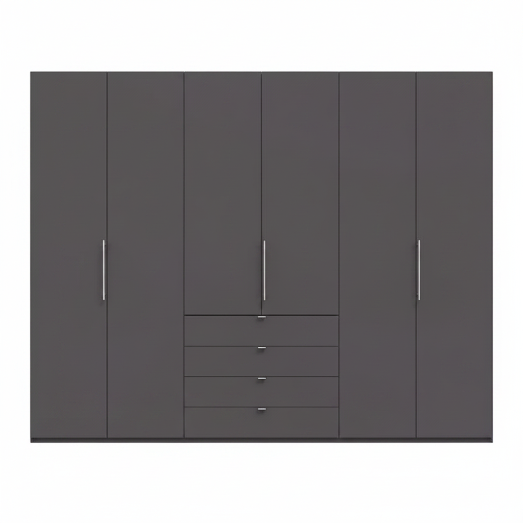 Wiemann Loft 6 Doors & 4 Drawers With Bi-Fold Doors Wardrobe in Havana