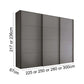 Wiemann Phoenix Lava 3 Door Sliding Wardrobe - Dimensions