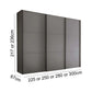 Wiemann Meridian Lava 3 Door Sliding Wardrobe - Dimensions