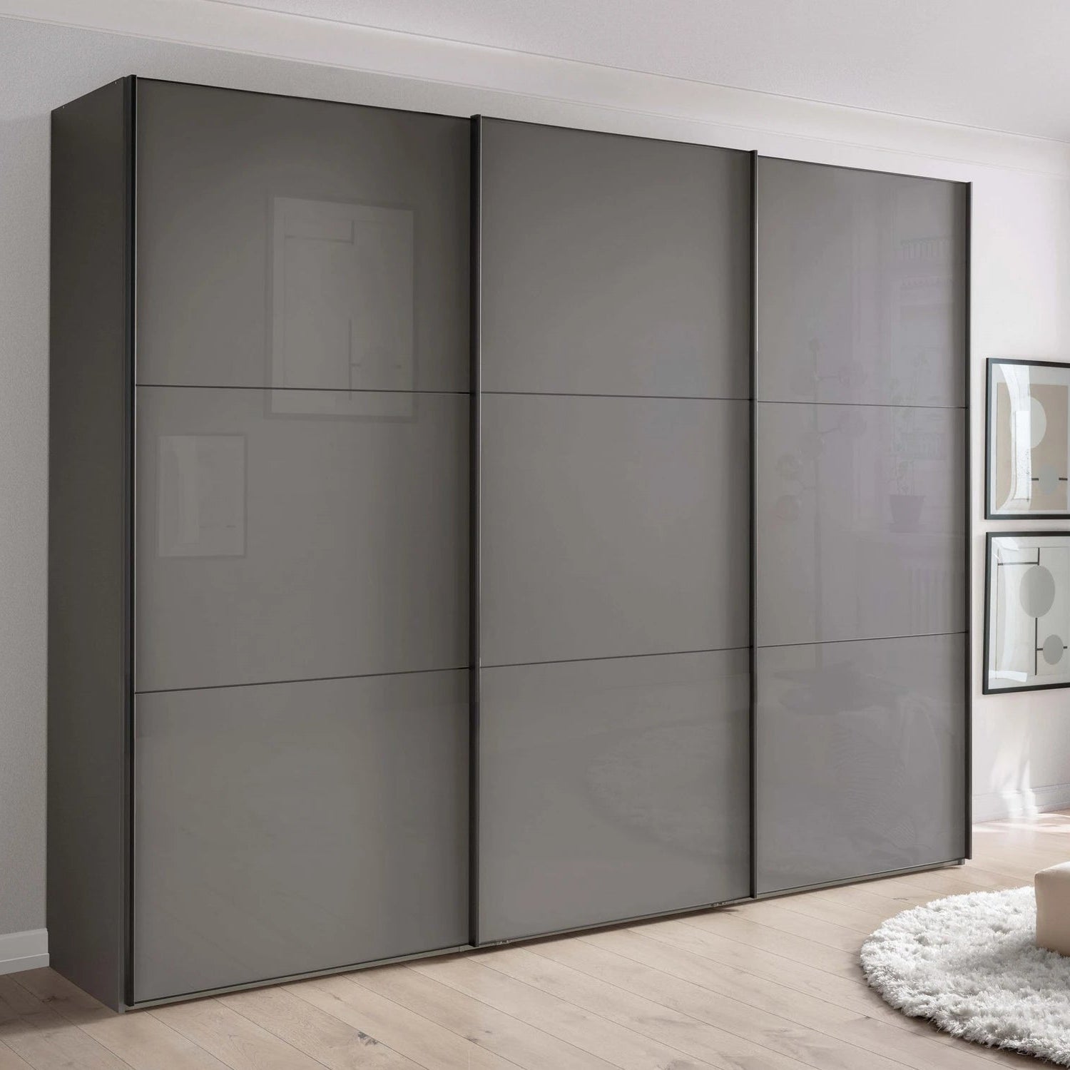 Wiemann Meridian Lava 3 Door Sliding Wardrobe in Glass