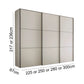 Wiemann Phoenix Champagne 3 Door Sliding Wardrobe - Dimenions