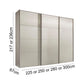 Wiemann Phoenix Champagne 3 Door Sliding Wardrobe - Dimensions
