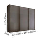Wiemann Phoenix Havana 3 Door Sliding Wardrobe - Dimensions