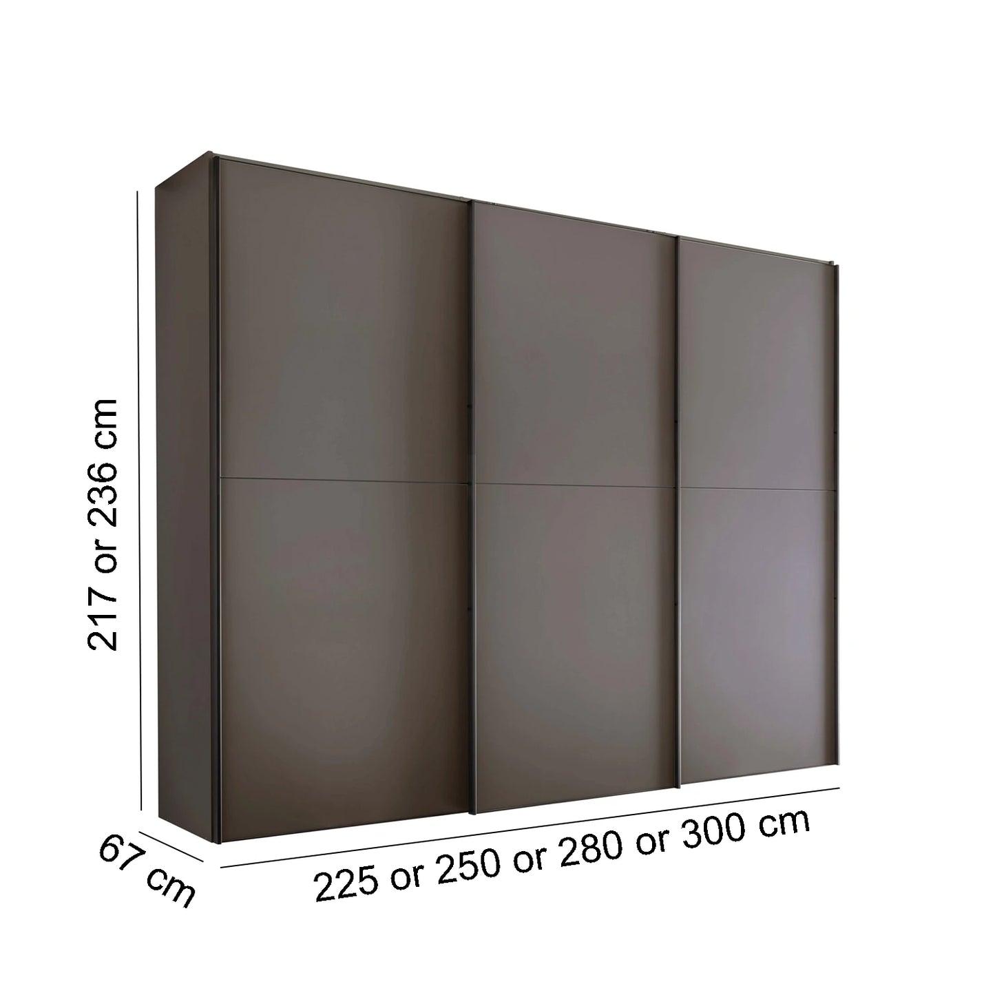 Wiemann Phoenix Havana 3 Door Sliding Wardrobe - Dimensions