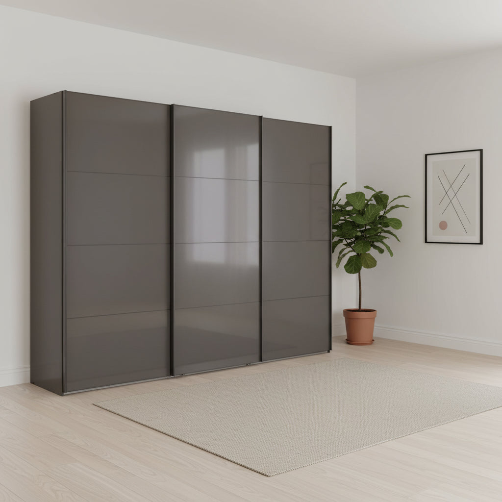 Wiemann Phoenix Havana 3 Door Sliding Wardrobe in Glass