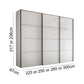 Wiemann Phoenix White 3 Door Sliding Wardrobe - Dimensions
