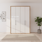 Modern Wiemann Saka glass door wardrobe in White Oak finish