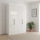 Wiemann Saka 150cm Bi-Fold Wardrobe With 4 Glass Doors with White Carcase