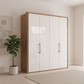 Wiemann Saka 200cm bi-fold wardrobe with 4 glass doors