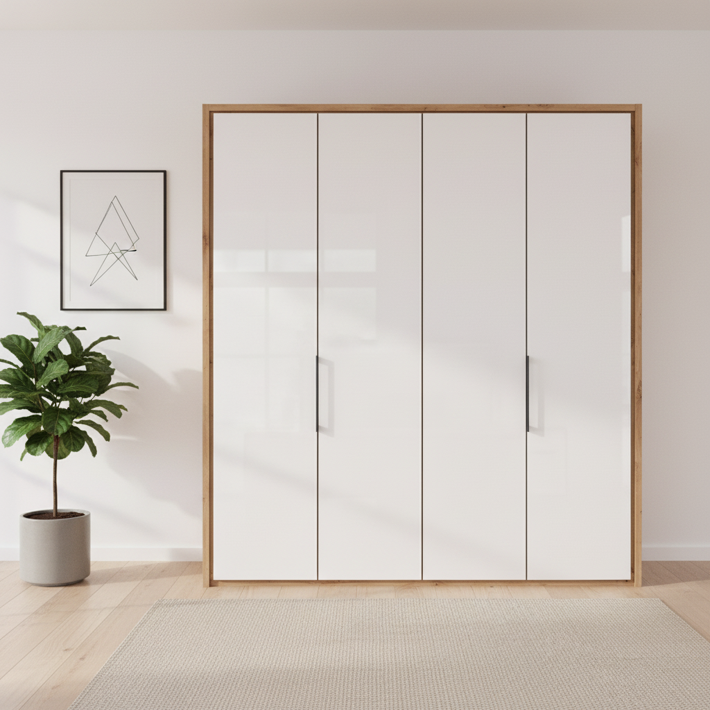 Wiemann 4 glass door wardrobe with modern finish