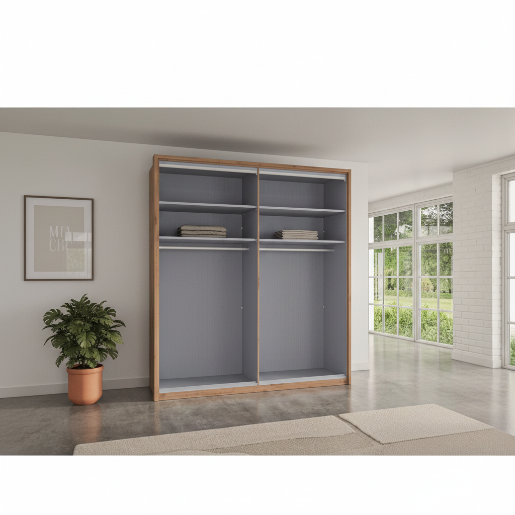 Saka wardrobe with space-saving bi-fold door design