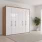 Wiemann Saka 250cm bi-fold wardrobe with 6 glass doors