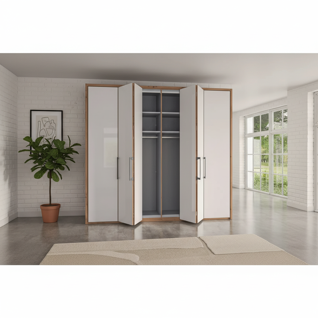 German made Saka wardrobe with bi-fold opening system