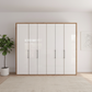 Saka wardrobe with six glass bi-fold doors