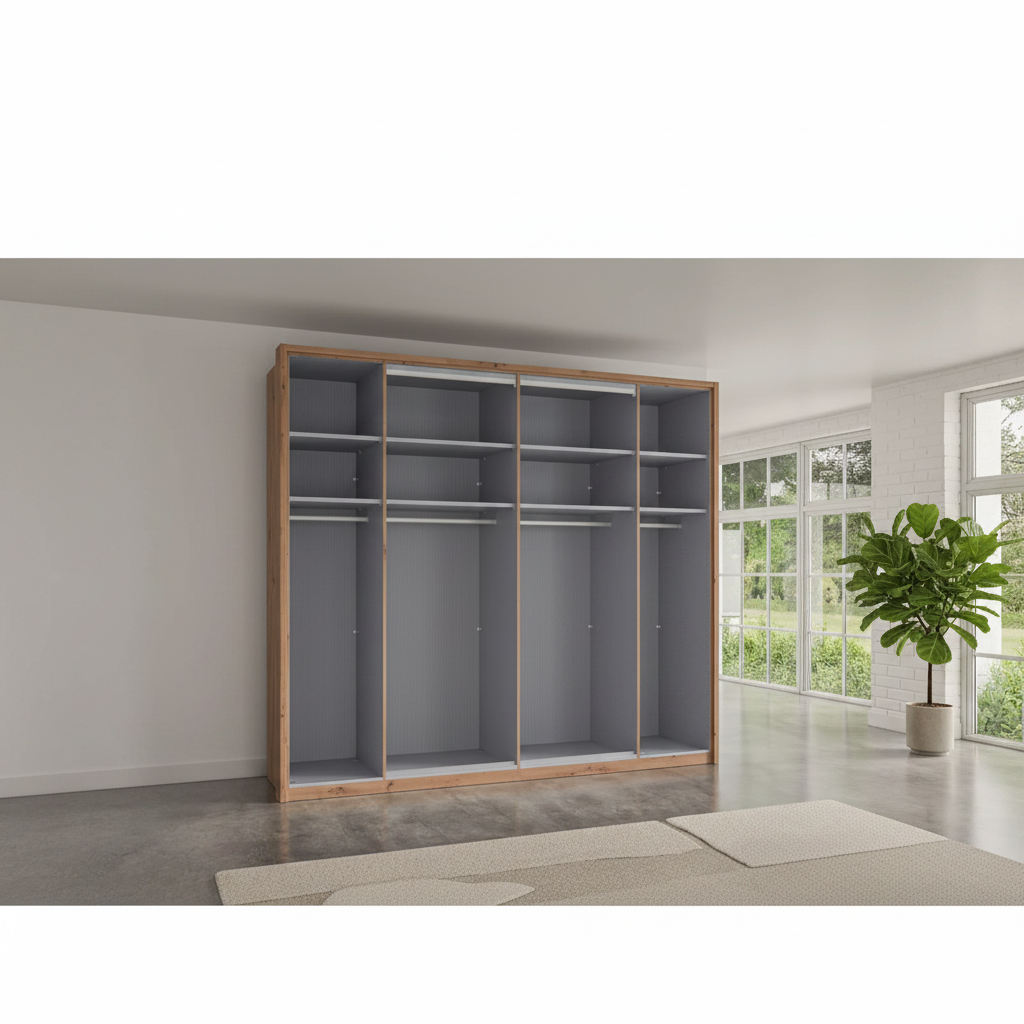 Wiemann 250cm wardrobe with flexible storage compartments