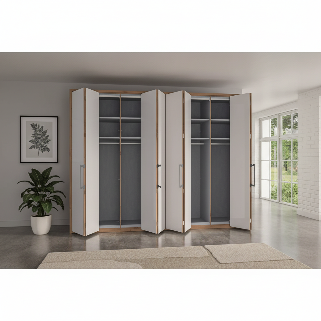 German made Saka wardrobe with bi-fold opening system
