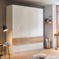 Winnipeg  White High Gloss 4 Door Wardrobe with Drawers – W181CM - Styled in a Bedroom