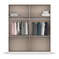Winnipeg Metallic Grey With Mirror 4 Door Wardrobe with Drawers – W181CM