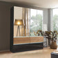 Winnipeg High Gloss With Mirror 4 Door Wardrobe with Drawers – W181CM - With Light