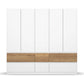 Winnipeg Alpine White 5 Door Wardrobe with Drawers - W226CM - Front View