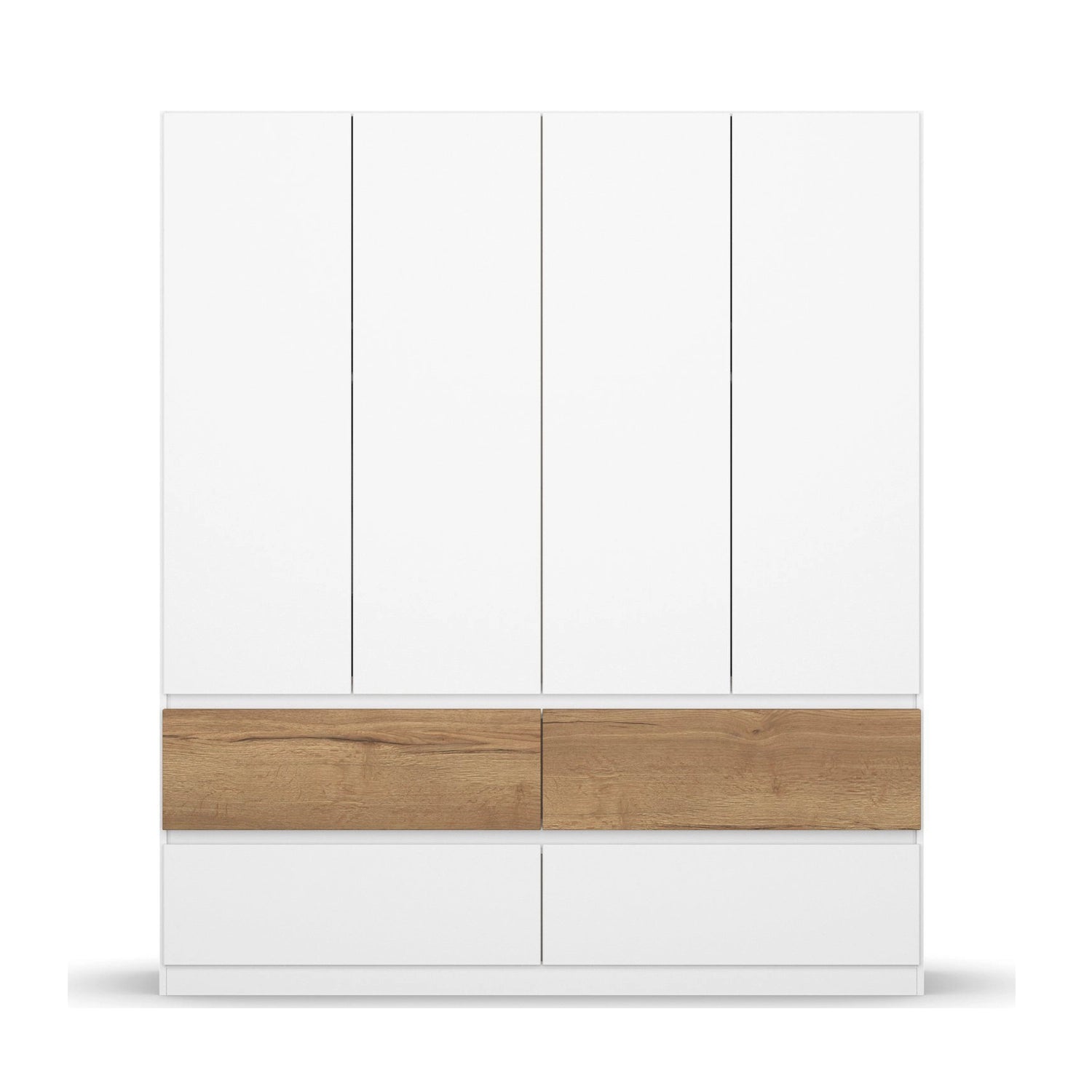Winnipeg Alpine White 4 Door Wardrobe with Drawers - W181CM  Front View