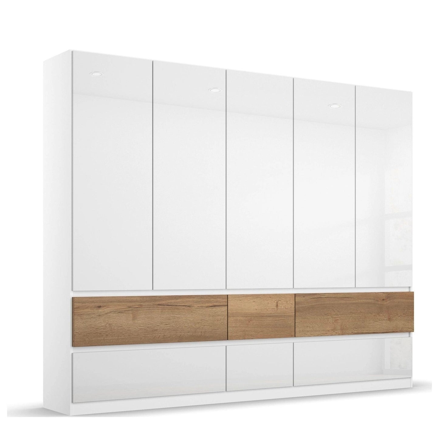 Winnipeg Alpine White 5 Door Wardrobe with Drawers - W226CM