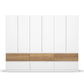 Winnipeg Alpine White 6 Door Wardrobe with Drawers - W271CM - Front View