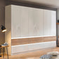Winnipeg White High Gloss 6 Door Wardrobe with Drawers - W271CM - With Light Styled in a Bedroom