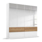 Winnipeg Alpine White With Mirror 4 Door Wardrobe with Drawers - W181CM