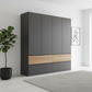 Winnipeg Metallic Grey 4 Door Wardrobe with Drawers – W181CM
