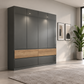 Winnipeg Metallic Grey 4 Door Wardrobe with Drawers – W181CM