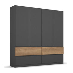 Winnipeg Metallic Grey 4 Door Wardrobe with Drawers – W181CM