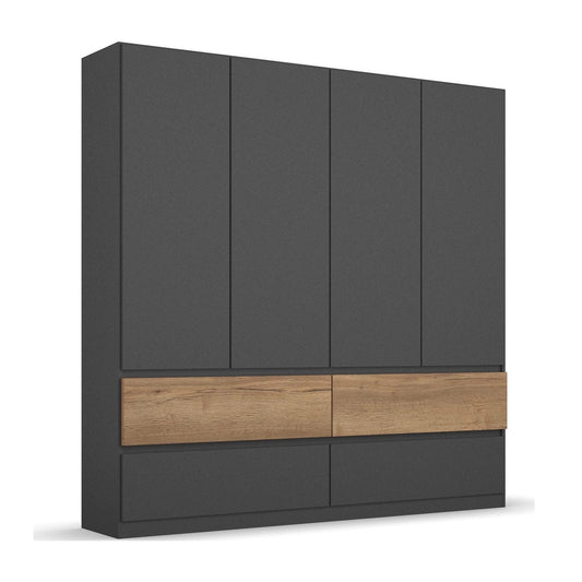 Winnipeg Metallic Grey 4 Door Wardrobe with Drawers – W181CM