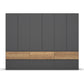 Winnipeg Metallic Grey 6 Door Wardrobe with Drawers - W271CM - Front View