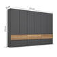 Winnipeg Metallic Grey 6 Door Wardrobe with Drawers - W271CM - Dimensions