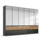 Winnipeg High Gloss With Mirror 6 Door Wardrobe with Drawers - W271CM